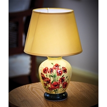Cordless Ceramic Poppy Lamp
