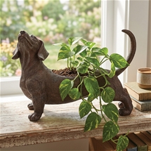 Dachshund Planter Bronze