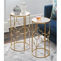 Marble Top Side Tables - Set of 2
