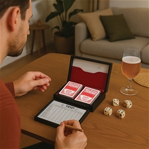 Faux Leather Poker & Yatzy Set