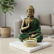 Meditating Buddha with Tealight Candleholder