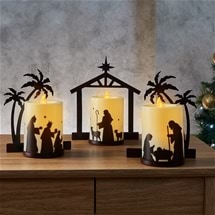 Serene Nativity Candle Scenes