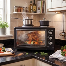 34L Portable Oven w/ Rotisserie and Hot Plate