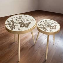 Temora Champagne Butterfly Table Set of 2